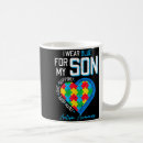 Search for autism son mugs Blue