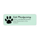 Search for green paw print return address labels Dog