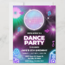 Search for neon glow disco birthday invitations 80s