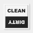 Search for clean and dirty dishwasher sign magnets Black and white