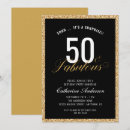 Search for surprise 50 invitations Gold glitter