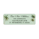 Search for tropical palm tree return address labels Change of address
