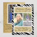 Search for zebra graduation invitations Modern