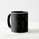 Search for gold leaf mugs Black and gold