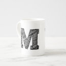 Search for monogrammed m mugs Black and white