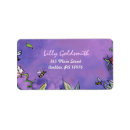 Search for purple bat mitzvah return address labels Watercolor