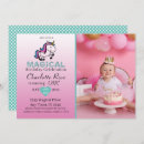 Search for girly 1st birthday invitations Magical