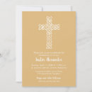 Search for gold cross christening invitations Simple