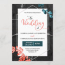 Search for teal and coral wedding invitations Geometric