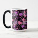 Search for black heart pattern mugs Pink