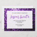 Search for purple bling invitations Sparkly