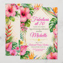 Search for hawaiian luau birthday invitations Watercolor tropical flowers