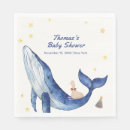 Search for blue whale napkins Watercolor