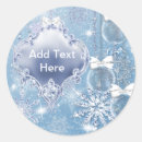 Search for snowflake invitation stickers Blue