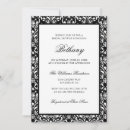 Search for baroque damask invitations Black and white