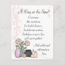 Search for spa day bridal shower invitations Party