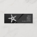 Search for ninja business cards Martial arts
