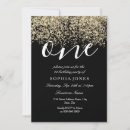Search for black white 1st birthday invitations Gold