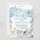 Search for arctic animals invitations Blue