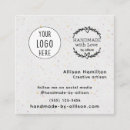 Search for handmade with love business cards Artisan