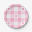 Search for pink gingham plates For her