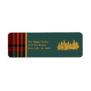 Search for country plaid return address labels Red and green