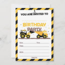 Search for construction site birthday invitations Bulldozer