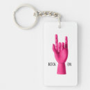 Search for rock on rectangular key rings Pink