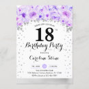Search for purple 18th birthday invitations Glitter
