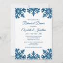 Search for snowflakes rehearsal dinner invitations Blue