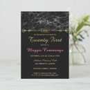 Search for marble 21st birthday invitations Black