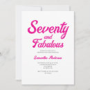 Search for 70 and fabulous 70th birthday invitations Pink