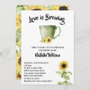 Search for tea sunflower bridal shower invitations Love is brewing