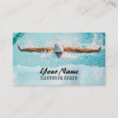 Search for swim instructor business cards Blue