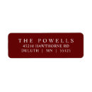 Search for maroon return address labels Classic