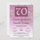Search for rose gold 70th birthday invitations Glam
