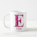 Search for letter e mugs Pink