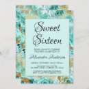 Search for mint sweet 16 invitations Gold