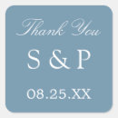 Search for dusty blue wedding stickers Bride and groom initials