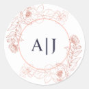 Search for monogram floral wedding stickers Chic
