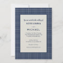 Search for blue gingham wedding invitations Navy