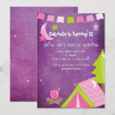 Search for girls camping birthday invitations Sleepover