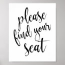 Search for please find your seat wedding signs Calligraphy