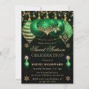 Search for christmas sweet 16 invitations Glitter