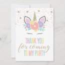Search for unicorn thank you cards Gold