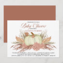 Search for rustic baby girl shower invitations White pumpkin