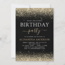 Search for black and gold glitter invitations 50th
