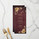 Search for floral wedding menus Burgundy