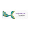 Search for mermaid birthday party return address labels Teal