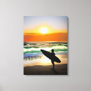 Search for surfer canvas prints Sunset